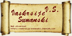 Vaskrsije Šumanski vizit kartica